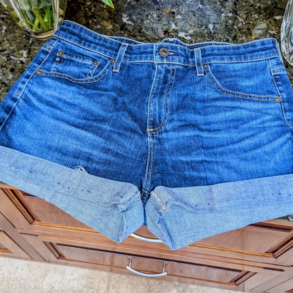 Ag Adriano Goldschmied Blue Cut-Off Jean Shorts